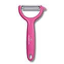 Victorinox Stainless Steel Peeler, Swiss Classic Serrated/Wavy Edge Multipupose Peeler for Professional and Household Kitchen, Pink, Swiss Made