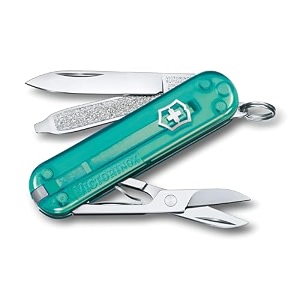 victorinox swiss army knife - fresh stylish colorful swiss classics - 7 function multitool with a pair of scissors - tropical surf 58 mm