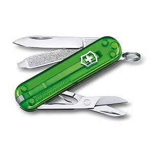 victorinox swiss army knife - fresh stylish colorful swiss classics - 7 function multitool with a pair of scissors - green tea 58 mm