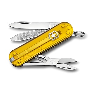 victorinox swiss army knife - fresh stylish colorful swiss classics - 7 function multitool with a pair of scissors - tuscan sun 58 mm