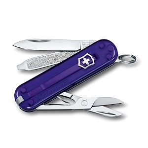 victorinox swiss army knife - fresh stylish colorful swiss classics - 7 function multitool with a pair of scissors - persian indigo 58 mm