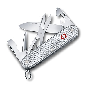 victorinox swiss army knife - pioneer x - 9 functions multi-utility tool with a pair of scissors in alox scales- grey 93 mm 0823126