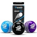 Victory T-20 Synthetic Cricket Ball Match Practice Training | Practice Cricket Ball | Wind Balls | Swing Ball | Indoor &amp; Outdoor Street &amp; Beach Cricket (i10- Black Crown)