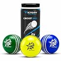Victory T-20 Synthetic Cricket Ball Match Practice Training | Practice Cricket Ball | Wind Balls | Swing Ball | Indoor &amp; Outdoor Street &amp; Beach Cricket (i10- Neon Rush)