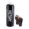 VICTORY Unfilled Heavy Premium Boxing Bag with Boxing Hand Wrap with Chain Hanging Bag