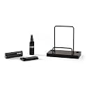 Victrola 'The Kit' - A Vinyl Record Cleaning Kit, Doubles as a Record Stand, Includes Anti-Static Brush, Cleaning Solution, Cloth, Espresso Wood Finish Stand with Smart Black Metal Accents