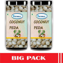 Victuals Coconut Peda 1kg| Real Coconut Toffee Candy | Soft & Chewy Nariyal Peda (2 x 0.5 kg)