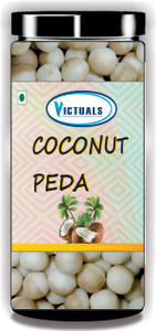 victuals coconut peda 200g  real coconut toffee candy  soft  chewy nariyal peda 200 g