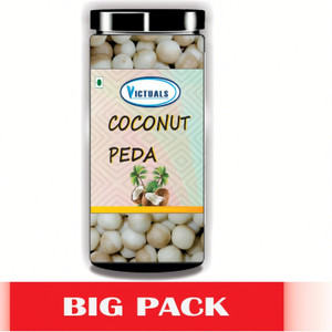 victuals coconut peda 500gm  real coconut toffee candy  soft  chewy nariyal peda 500 g