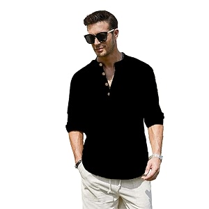 Vida Loca Men Full Sleeve Solid Cotton