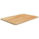 vidaXL Solid Oak Wood Countertop - Varnished 60cm x 40cm x 1.5cm, Multipurpose Light Brown Desktop/Tabletop for Bathrooms and More