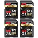 Video Pro SD Card UHS-II 128GB SDXC Memory Card 4-Pack U3 V90 A1, Extreme Performance Professional Sd-Card (R 280mb/s 250mb/s W) for Advanced DSLR,Well-Suited for Video, Including 4K,8K, 3D, Full HD