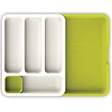 Expandable Cutlery Tray Plastic Drawer Holder To Store Organizer Spoons For Home Kitchen | 39.6 X 11 5.5 Cm Multi-Color, Utensils, Green,White