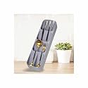 Five Grid Cutlery Organizer, Expandable Kitchen Drawer and Utensil Holder, Adjustable Large Kitchen Tool |34.5 x 52.5 x 5 CM|Plastic|White