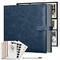 Vienrose 15"x13" Scrapbook Album Gift Set Faux Leather DarkBlue 100 Pages
