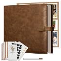 Vienrose 15"x13" Scrapbook Album Gift Set Faux Leather DarkBrown 100 Pages