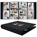 Vienrose Fabric Cover Photo Album 4x6 Pictures 600 Pockets Memory Book with Front Window for Wedding Baby Family, Black