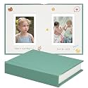 Vienrose Polaroid Photo Album with Writing Space – 2x3 Photo Album for Instax Mini &amp; Polaroid Go, 26 Pockets Wedding Travel Scrapbook, Small Linen Album for Instant Photos, Light Green