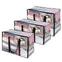 Vieshful 3 Pack 40L/60L/90L Clear Clothes Storage Bags with Zipper