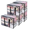 Vieshful 5 Pack Clear Clothes Storage Bags with Zipper 40L