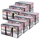 Vieshful 7 Pack Clear Clothes Storage Bags with Zipper 60L