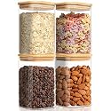 VIEWELLD 1.2Qt Square Glass Jars, Glass Pantry Jars,Set of 4 for Cookie,Sugar,Coffee