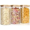 VIEWELLD 1.6Qt Square Glass Jars, food jars,Set of 3 for Cookie,Sugar,Coffee