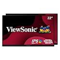 ViewSonic VA2256-MHD_H2 22 Inch 1080p Dual Pack Head-Only Monitors, IPS Display with FreeSync for Dual-Screen Home and Office Setups, HDMI, DisplayPort, and VGA Inputs