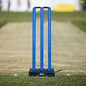 VFK by Xtrim Cricket Stumps with Stand Cricket Kit Plastic Wickets for Cricket Standard Wickets for Cricket Ground, Match, Tournament Stump with Stand &amp; Bails (Bleed Blue)