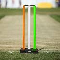 VFK by Xtrim Cricket Stumps with Stand Cricket Kit Plastic Wickets for Cricket Standard Wickets for Cricket Ground, Match, Tournament Stump with Stand & Bails (Tricolour)