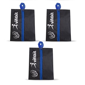 xtrim shoe bags with smooth zipper amp drawstring closure blue pack of 3