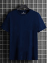 Vigilante Solid Men Round Neck Dark Blue