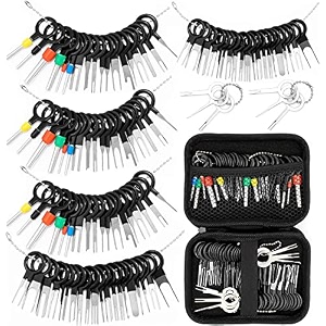 vignee 82 pcs terminal removal key tool terminal pins puller repair removal tools for car pin extractor electrical wiring crimp connectors and most connector terminal