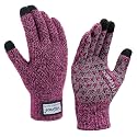 ViGrace Winter Warm Touchscreen Gloves for Men and Women Touch Screen Fleece Lined Knit Anti-Slip Wool Glove