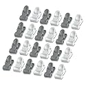 Cloth Clips for Drying Clothes (Pack of 24) Heavy Duty Premium Clips for Clothes, Multipurpose Clothes Clip for Indoor and Outdoor, Anti Rust Peg - White/Silver