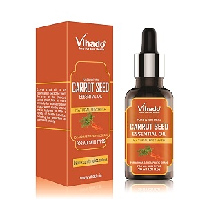 vihado carrot seed essential oil - 100 pure natural amp undiluted for skin care amp hair 15ml