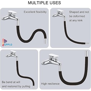 universal foaming extension tube 360 free bending faucet lengthening extender adjustable sink drain extension tube bathroom faucet extender 30cm black