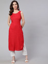 VIHARINI Women Self Design Straight Kurta