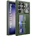 Vihibii for Samsung Galaxy S23 Ultra Case Wallet with Card Holder, Green