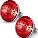 VIHOSE 2 Pack Heat Lamp Bulbs 250 Watt, R40 E26, Red