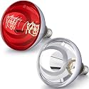 VIHOSE 2 Pack Heat Lamp Bulbs 250 Watt, R40 E26, Silver,Red