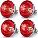 VIHOSE 4 Pack Heat Lamp Bulbs 125 Watt, R40 E26, Red