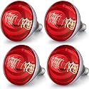 VIHOSE 4 Pack Heat Lamp Bulbs 150 Watt, R40 E26, Red