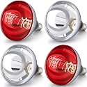 VIHOSE 4 Pack Heat Lamp Bulbs 250 Watt, R40 E26, Silver, Red