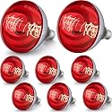 VIHOSE 8 Pack Heat Lamp Bulbs 250 Watt, R40 E26, Red