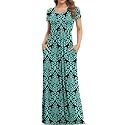 VIISHOW Women's Short Sleeve Loose Plain Maxi Dresses Casual Long Dresses with Pockets