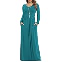 VIISHOW Women's Short Sleeve Loose Plain Maxi Dresses Casual Long Dresses with Pockets