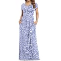 VIISHOW Women's Short Sleeve Loose Plain Maxi Dresses Casual Long Dresses with Pockets