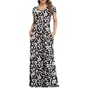 VIISHOW Women's Short Sleeve Loose Plain Maxi Dresses Casual Long Dresses with Pockets