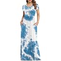 VIISHOW Women's Short Sleeve Loose Plain Maxi Dresses Casual Long Dresses with Pockets